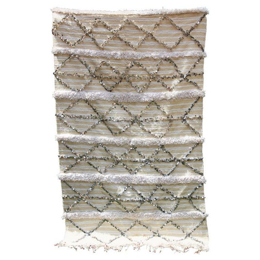 Vintage Moroccan Handcrafted Wedding Blanket Throw with Sequins