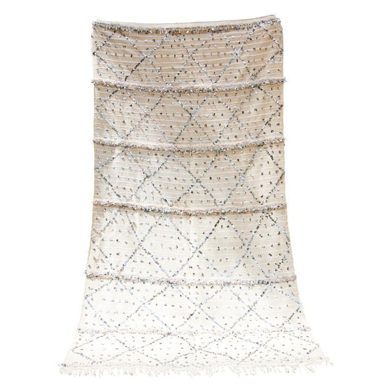 1960s Large Vintage Moroccan Wedding Berber Blanket Throw with Sequins