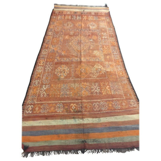 Vintage Moroccan Berber Rug, Handwoven Wool & Goat Hair, 1960