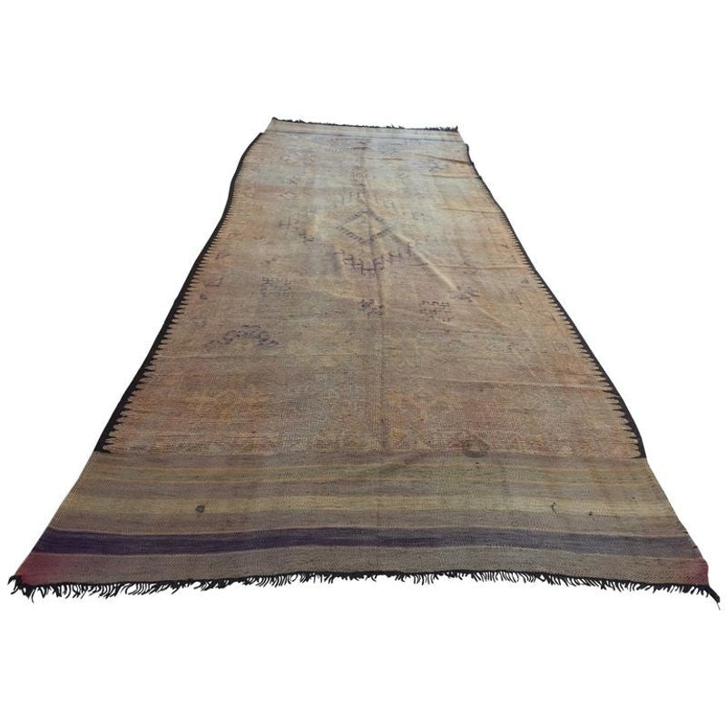 1960s Moroccan Vintage Berber Tribal Rug