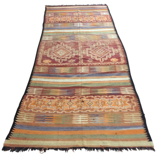 Vintage Moroccan Tribal Rug by Berber Tribes, Handwoven Wool, 1960