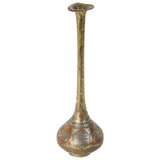Middle Eastern Islamic Brass Inlaid Decorative Vase Moorish Style 19th C.