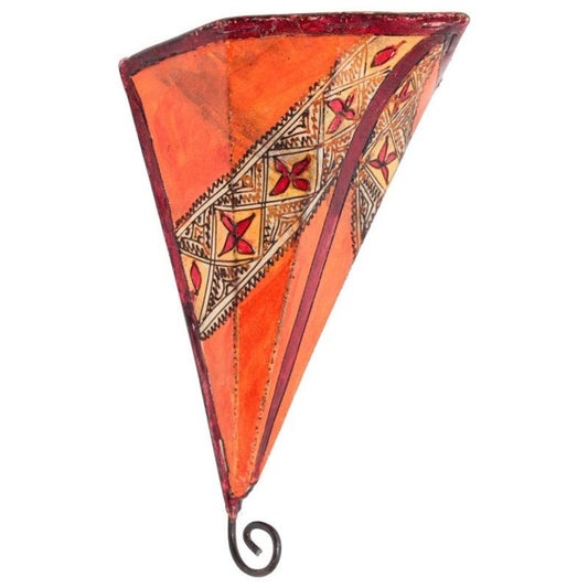 Moroccan Parchment Handpainted Folk Art Wall Sconce
