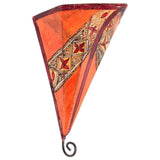 Moroccan Parchment Handpainted Folk Art Wall Sconce