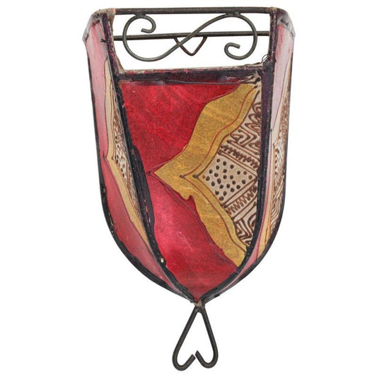 Moroccan Hand-Painted Wall Sconce by Berber Tribes, Hide & Iron, 1980