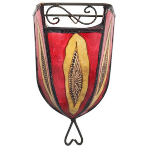 Parchment Moroccan African Art Handcrafted Wall Sconce
