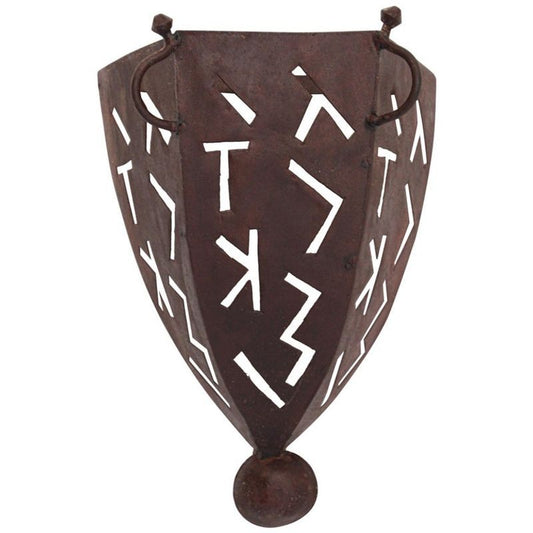 Handcrafted Moroccan Iron Wall Sconce, Tribal Art Design, 1980s