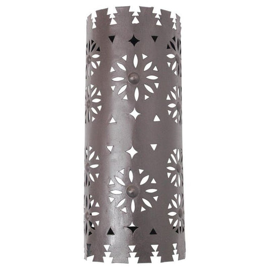 Moroccan Moorish Pierced Tole Metal Wall Sconce Shade, Floral Rosette Design