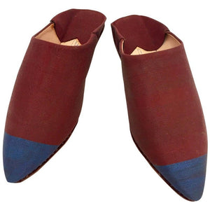 Moroccan Silk Slippers Burgundy