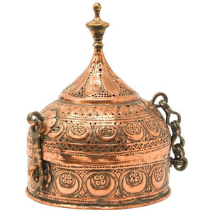 Rajasthani Mughal Decorative Copper Lidded Betel Spice Pandan Caddy Box