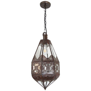 Moroccan Moorish Metal and Glass Lantern