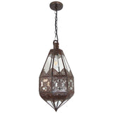 Moroccan Moorish Metal and Glass Lantern