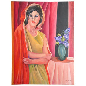 Oil Painting of an Asian Lady by Geri Perlman, 1993