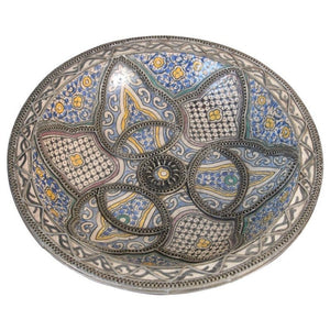 Decorative Moroccan Moorish Handcrafted Ceramic Bowl Dish from Fez
