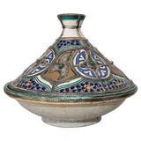 Moroccan Ceramic Bowl with Lid Tajine from Fez Polychrome