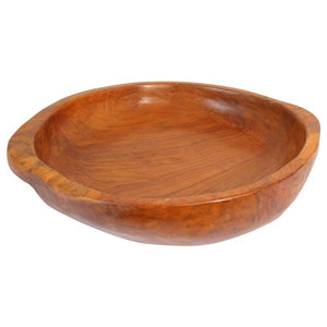 Large Vintage Hand Hewn Organic Teak Burl Bowl
