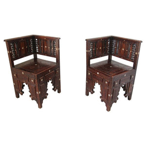 19th Century Middle Eastern Egyptian Moorish Corner Chairs