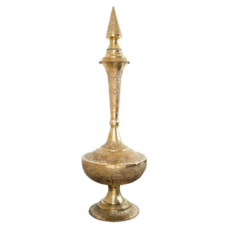 Oversized Mughal Indian Brass Bottle Urn