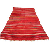 Vintage Moroccan Flat-Weave Rug with Stripes