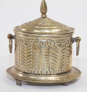 Antique Moroccan Silver Plated Tea Caddy Footed Candy Box