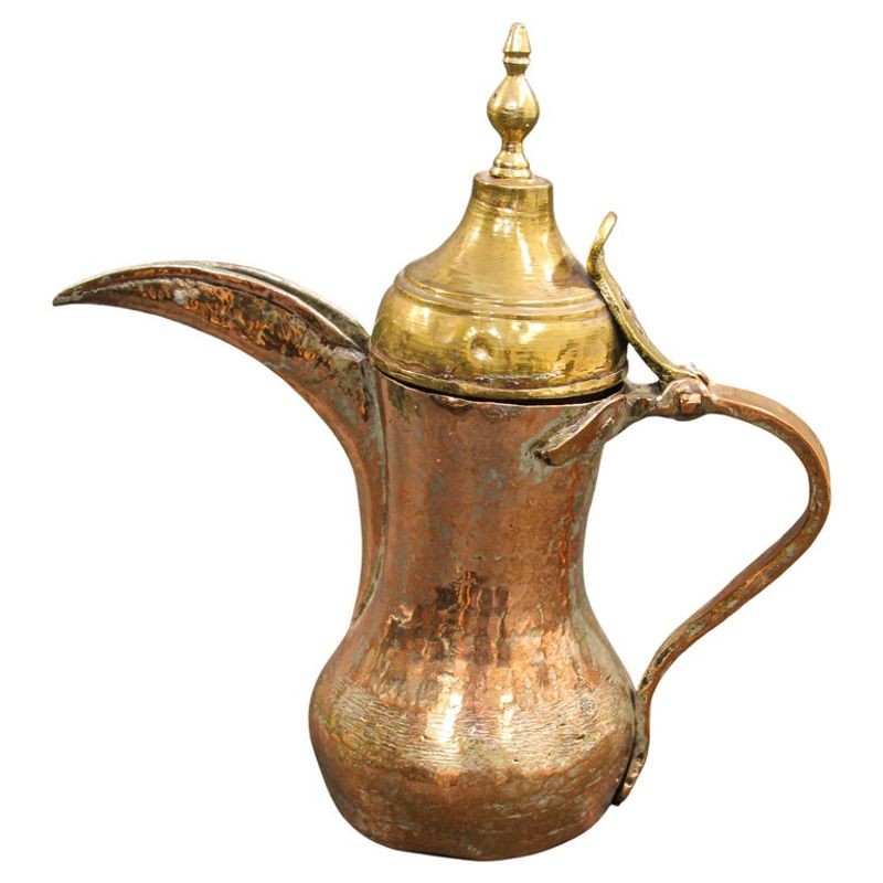 Middle Eastern Arabian Tinned Copper Dallah