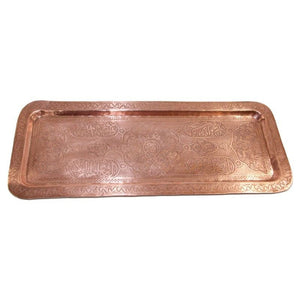 Antique Indo Persian Copper Charger Serving Tray