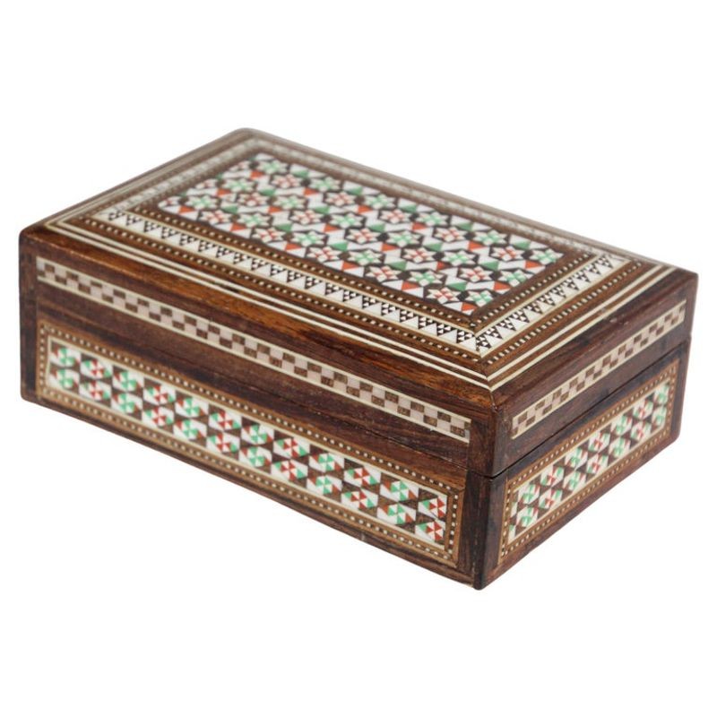 Antique Fine Micro Mosaic Moorish Inlaid Decorative Box