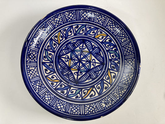 Moroccan Ceramic Plate, Hand-Painted Moorish Design, Circa 1920s