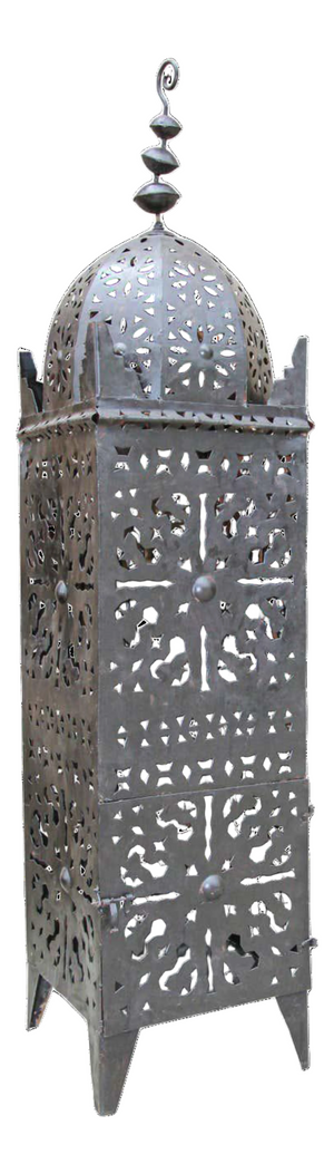 Large Outdoor Metal Moroccan Hurricane Candle Lantern