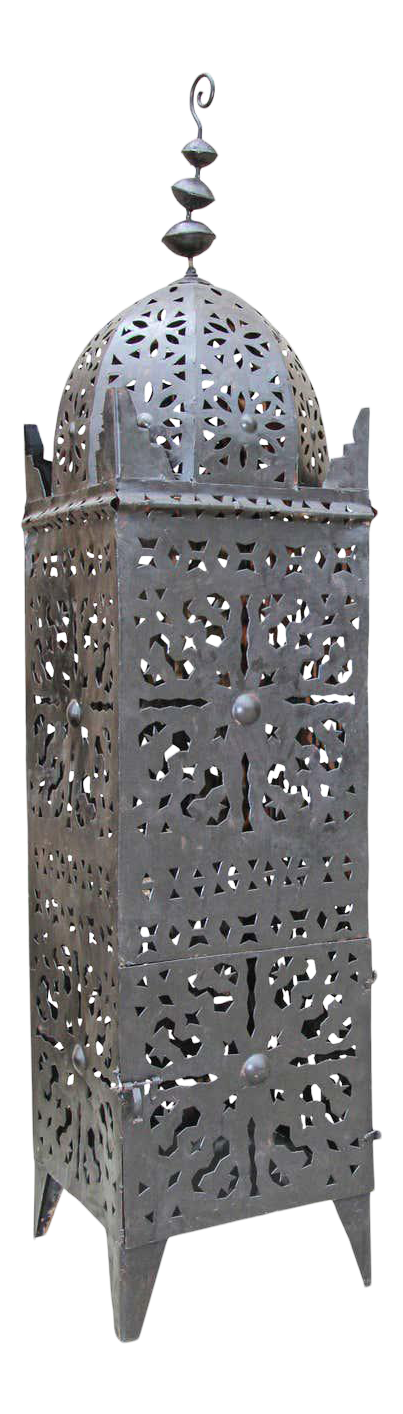 Large Outdoor Metal Moroccan Hurricane Candle Lantern