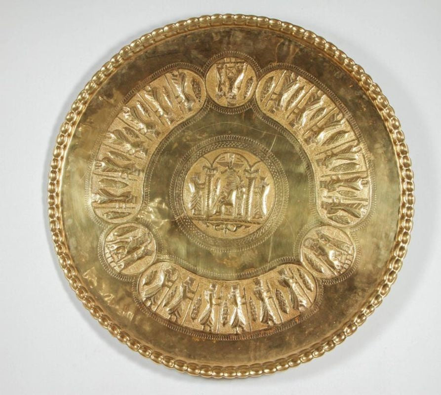 Large Brass Persian Hanging Tray