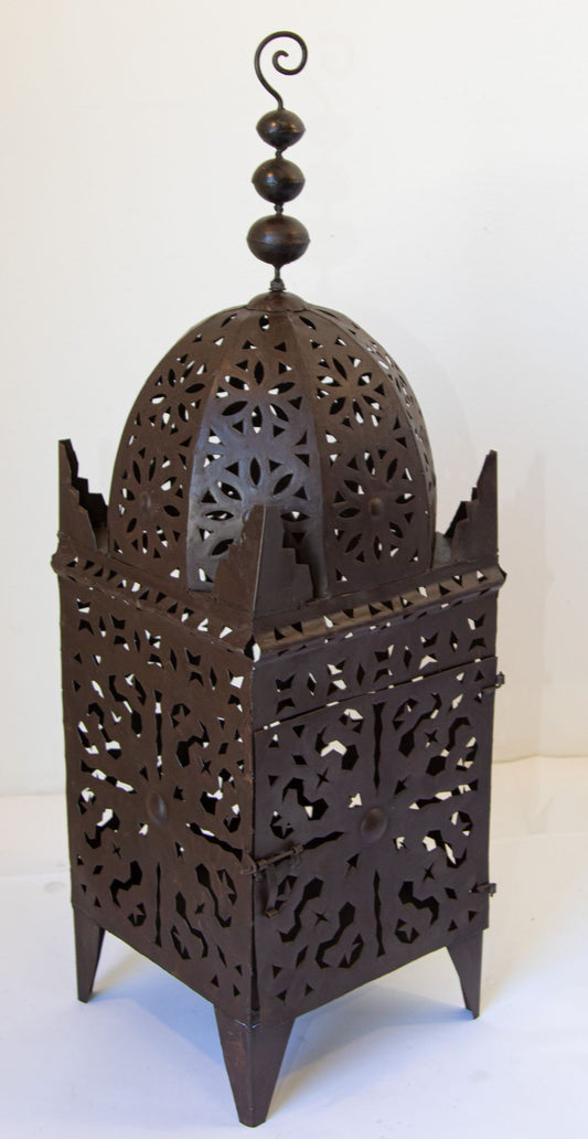 Hand-Crafted Moroccan Hurricane Candle Lantern in Moorish Style