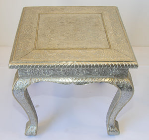 Vintage Anglo-Indian Silver Clad Side Low Table