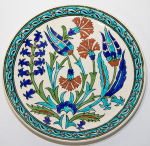 Turkish Polychrome Hand Painted Ceramic Kutahya Platter