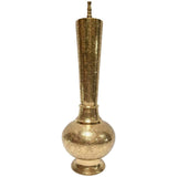 Elegant Tall Syrian Polished Brass Decorative Lamp Base