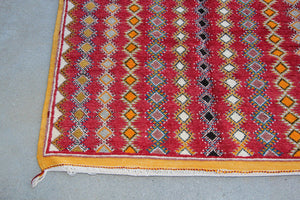 1980s Vintage Moroccan Boujad Hand-Woven Tribal Rug