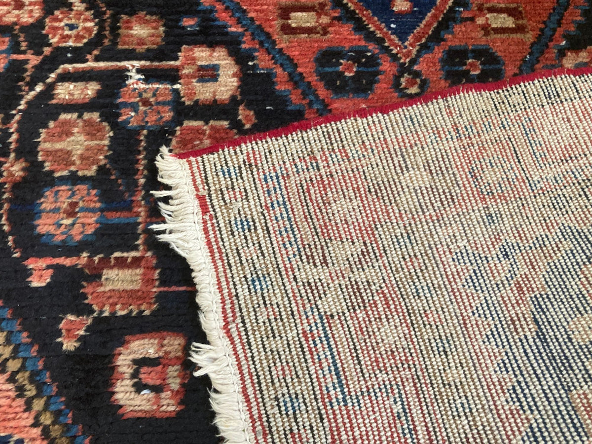Antique Hand-Knotted Turkish Rug, Wool Floral Design, 1940