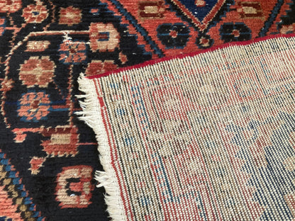Antique Hand-Knotted Turkish Rug, Wool Floral Design, 1940