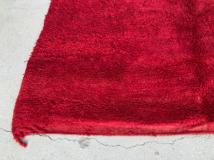 Vintage Red Moroccan Berber Rug, Hand-Knotted Wool, 1960