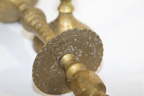 Solid Brass Vintage Moroccan Candle Holder a Pair 1950's