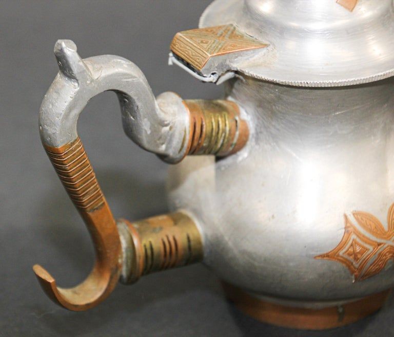 Tuareg African Pewter Tea Pot from Mauritania