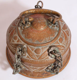 Rajasthani Decorative Brass Lidded Betel Caddy Box