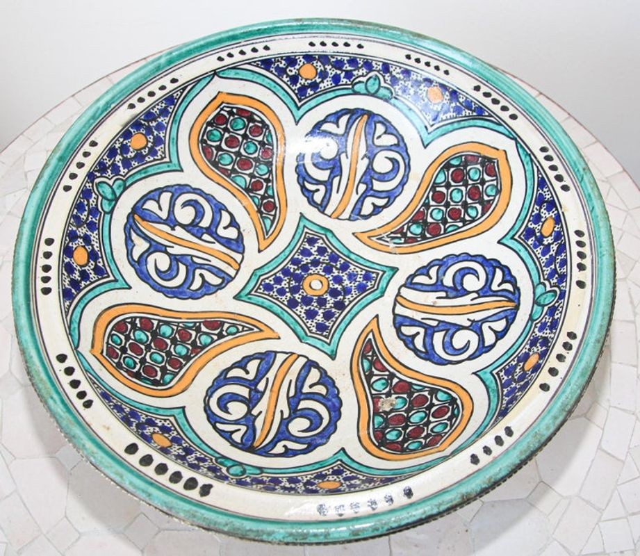 Moroccan Ceramic Bowl with Lid Tajine from Fez Polychrome