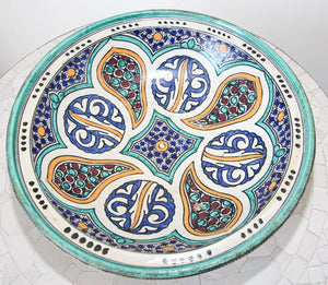 Moroccan Ceramic Bowl with Lid Tajine from Fez Polychrome