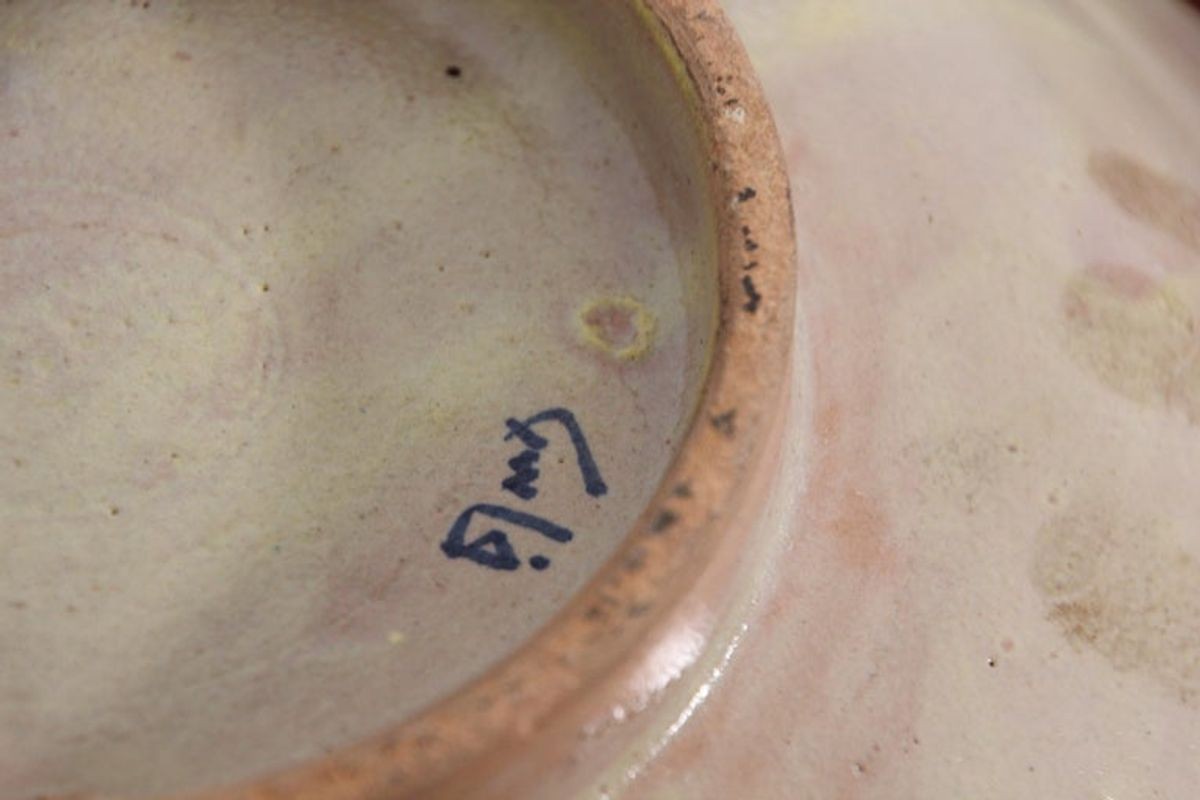 Moroccan Blue Ceramic Dish Bowl Adorned with Silver Filigree from Fez
