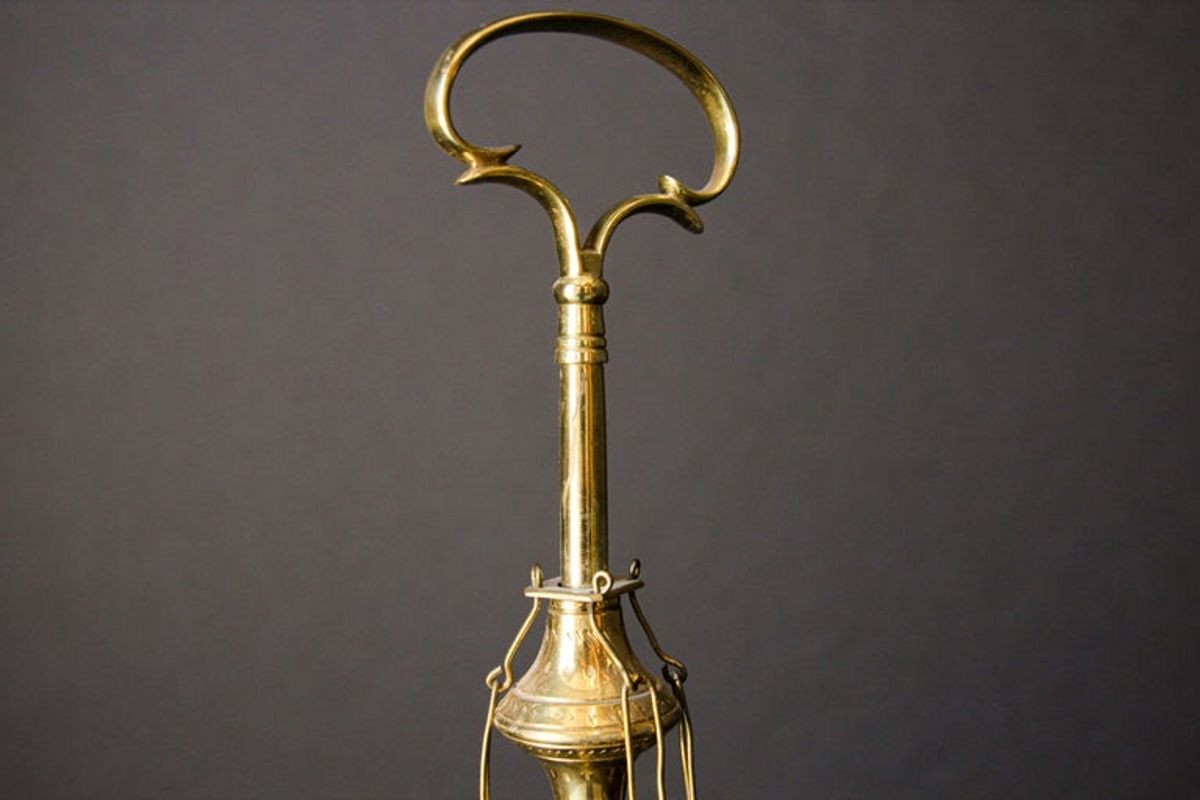 Anglo Indian Victorian Brass Oil Lamp 19th Century - E-mosaik