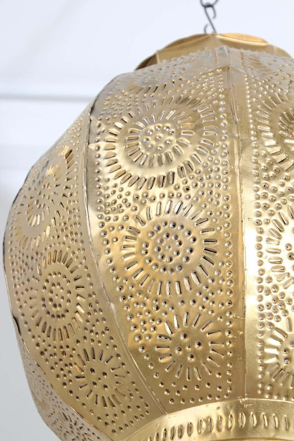 Handcrafted Moroccan Gilt Metal Pendant, North Africa
