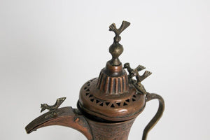 19th c Antique Middle Eastern Dallah Turkish Ottoman Bronze Copper Coffee Pot