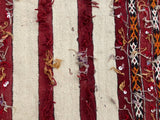 1960s Authentic Moroccan Vintage Tribal Kilim Handira Rug
