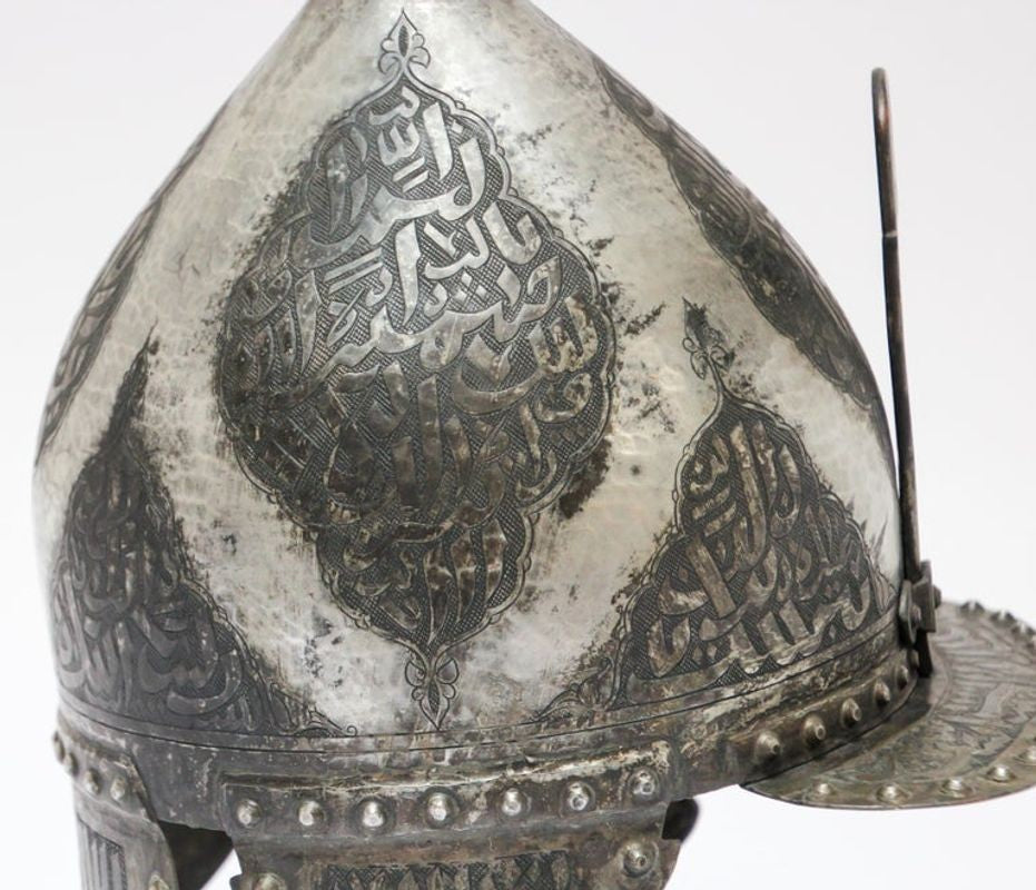 Islamic Indo Persian Kulah Khud Helmet with Arabic Inscription
